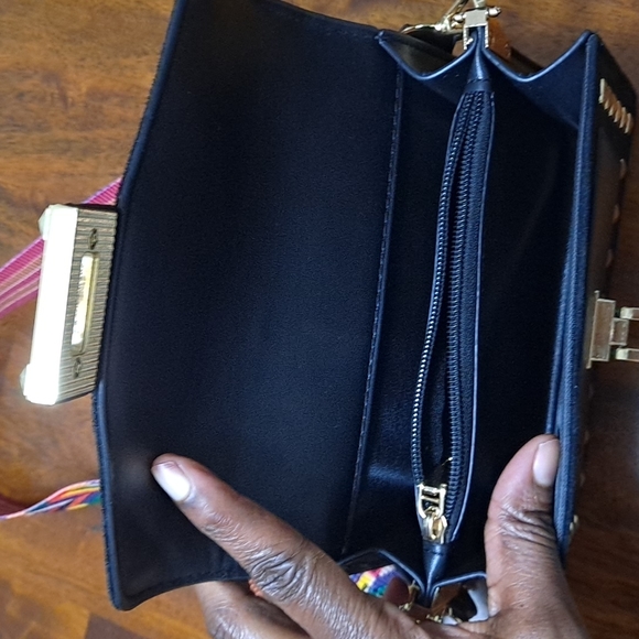 Multi Color Shoulder Strap Crossbody Vegan Leather/Suede bag - Picture 2 of 4